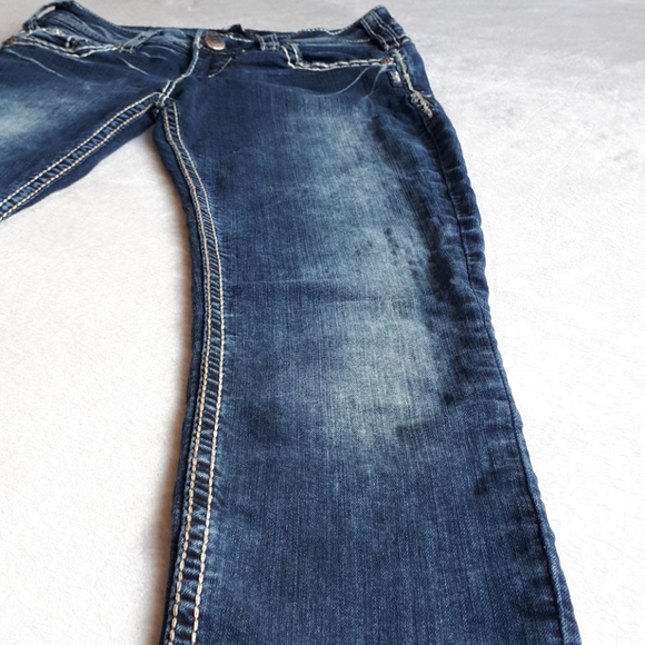 Dark Wash Silver Skinny Jeans - Picture 3 of 7